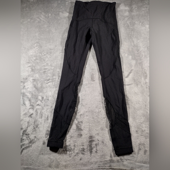 Lululemon Clear The Court Tight 28” Black Size 4 Luxtreme Mesh High-rise - Picture 1 of 5